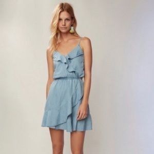 Express Chambrey Ruffle Style Sundress